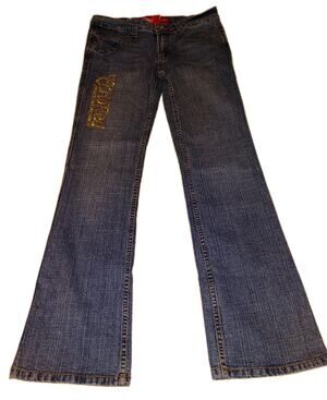 Vintage Y2K Ecko Red Medium Wash Sequin Logo Bootcut Denim Jeans Size 7 NWOT